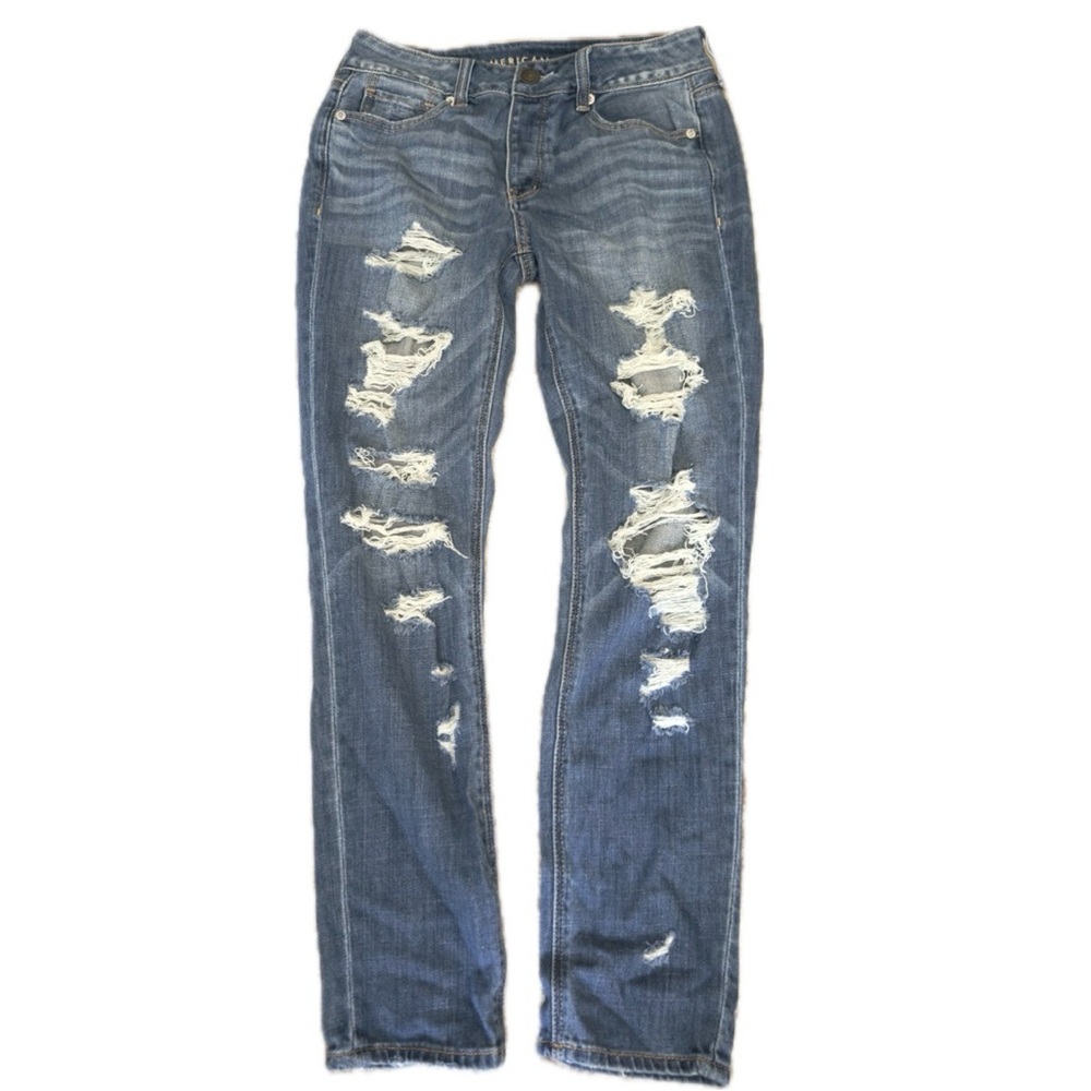 american eagle outfitters blue distressed jeans